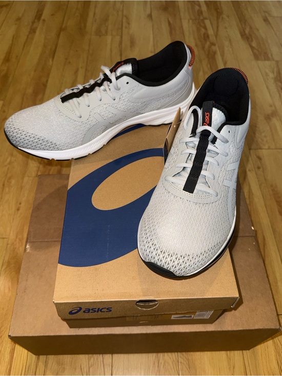 Asics Other - Asics Light Gray and Black Men's Running Sneakers with Orange Accents